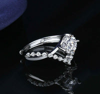 Crystal Diamond Silver Ring – Elegant & Trendy Valentine’s Day Gift for Her