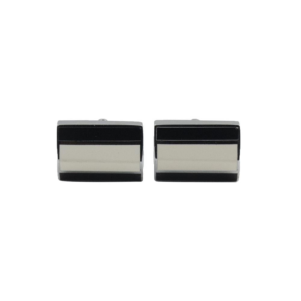 Designer Men's Exclusive Cufflinks - CU-4012, Black And White