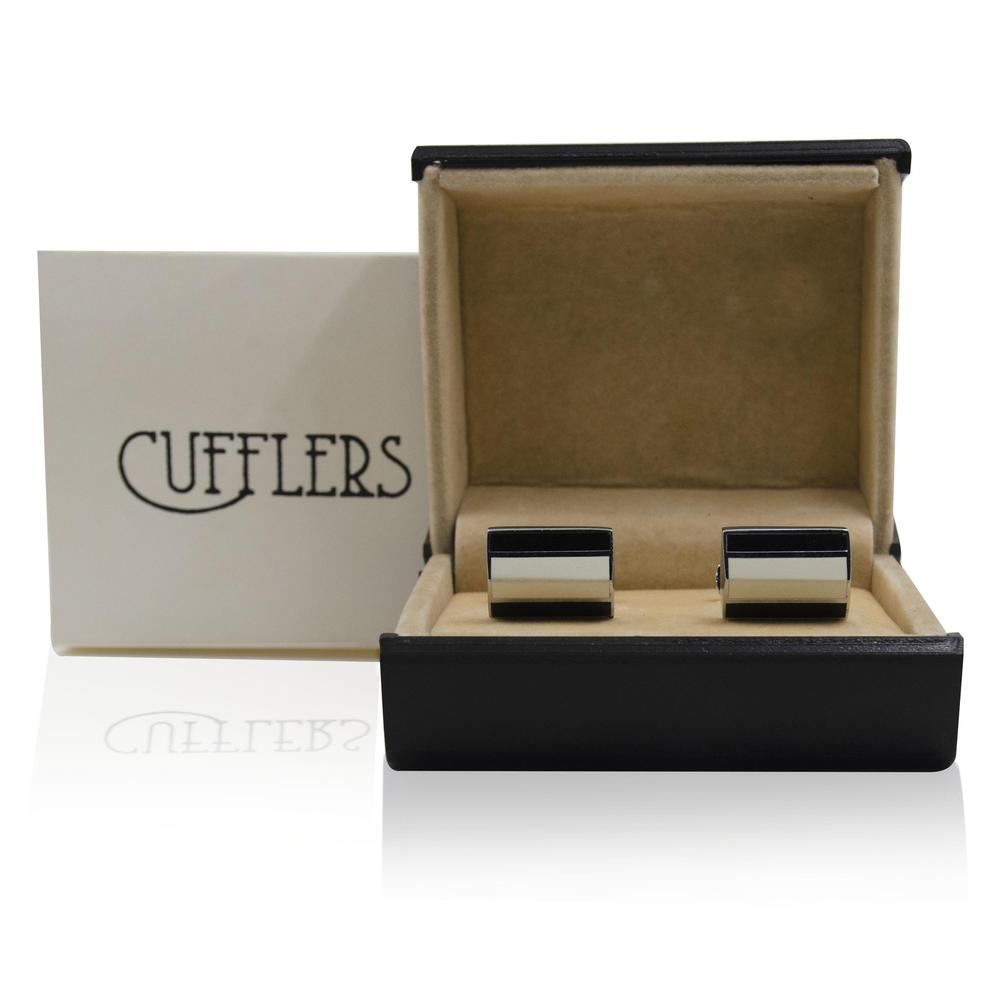 Designer Men's Exclusive Cufflinks - CU-4012, Black And White